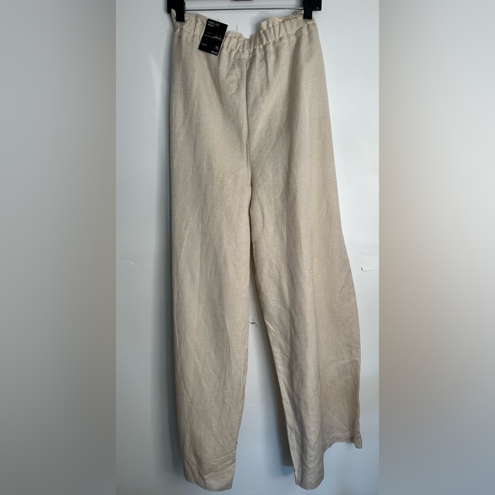 I.N.C Metallic Paperbag-Waist Pants - Picture 3 of 11